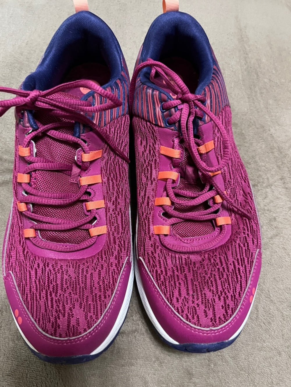Ryka Women's Magenta Athletic Sneakers with Orange Accents size 12w